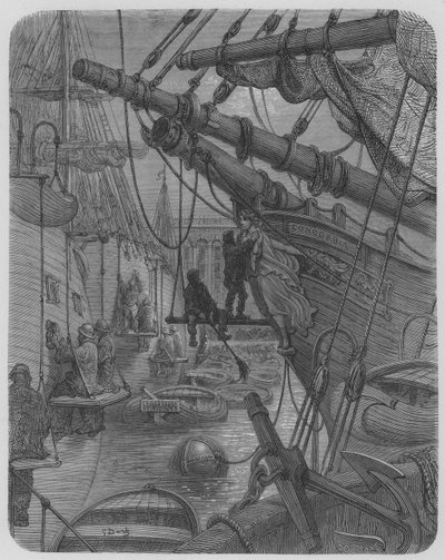 Het schip Concordia, in een dok door Gustave after Dore